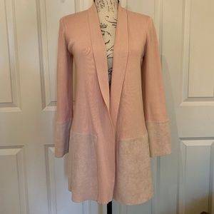 Calvin Klein -Faux-suede Paneled Cardigan